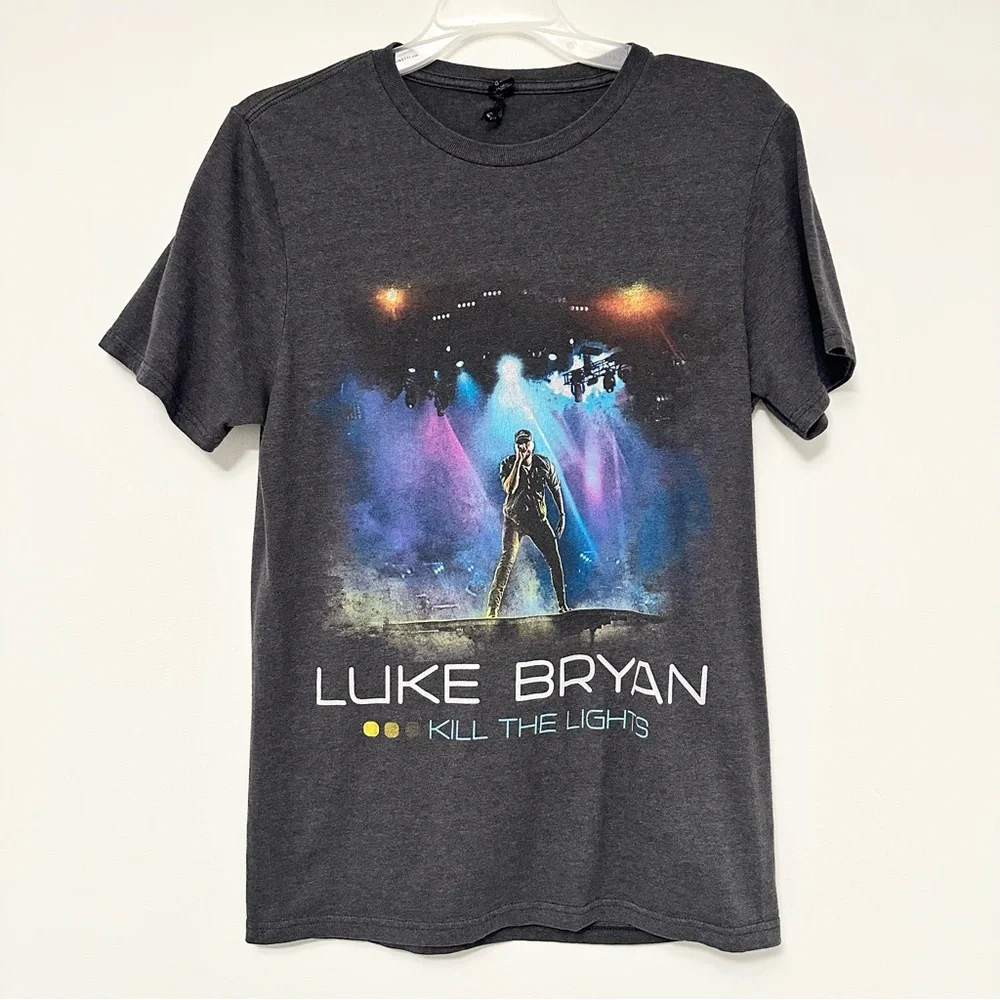 Luke Bryan Kill The Lights Concert Tshirt Charcoal Grey Unisex Size Small